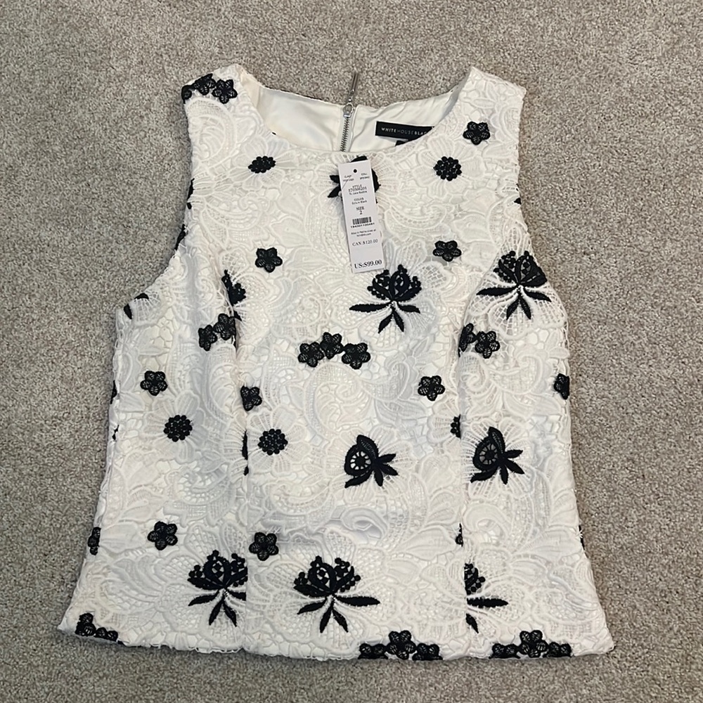 WHBM full zip Sleeveless Shirt